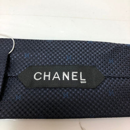 シャネル ネクタイ 18A CCロゴ シルク100％ イタリア製 メンズ ダークネイビー CHANEL【AFF12】