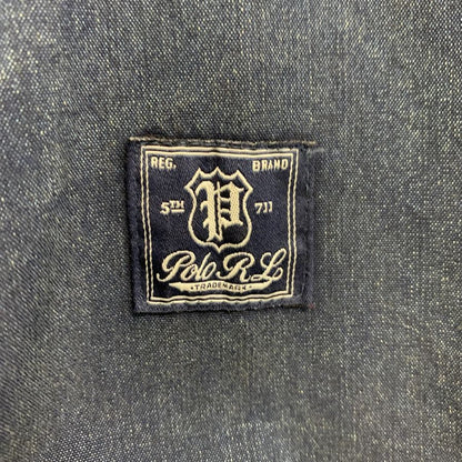美品◆ポロ ラルフローレン 国内正規 M-51 フィッシュテイル パーカー モッズコート USED加工  IDEAL製ジップメンズ サイズL ブルー Polo Ralph Lauren 【AFB33】
