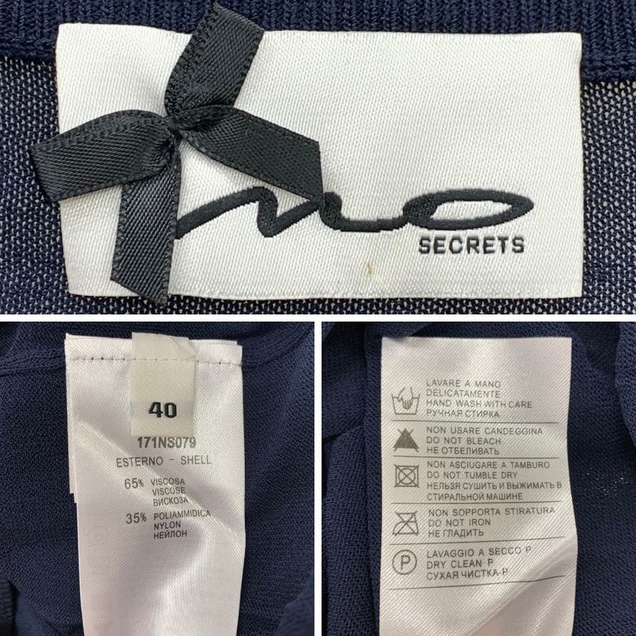美品◆ノーシークレッツ セーター レディース ネイビー サイズ40 NO SECRETS 【AFB43】