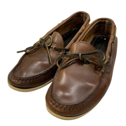 クオッディトレイルモカシン デッキシューズ レザー メンズ ブラウン サイズ8.5 quoddy trail moccasin 約26.5cm【AFC47】