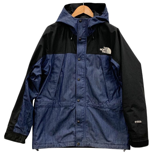 中古◆ザ ノースフェイス マウンテンライトジャケット デニム ゴアテックス NP12032 サイズL ブラック×ネイビー メンズ THE NORTH FACE 【AFA24】