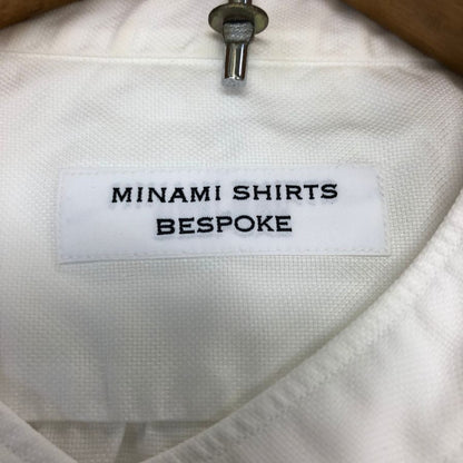 中古◆ミナミシャツ オーダー シャツ バンドカラー メンズ サイズ不明 ホワイト MINAMI SHIRTS BESPOKE 【AFB5】