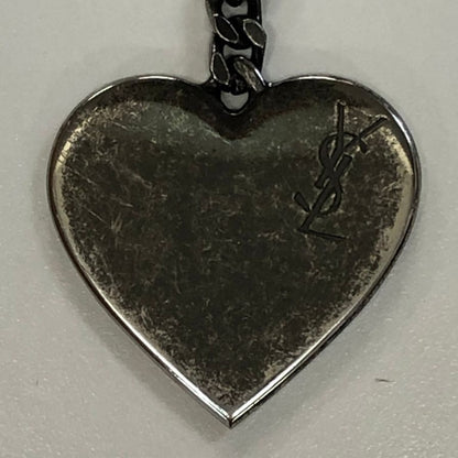 イブサンローラン ハート型 キーホルダー シルバー Yves Saint Laurent【AFI3】【中古】