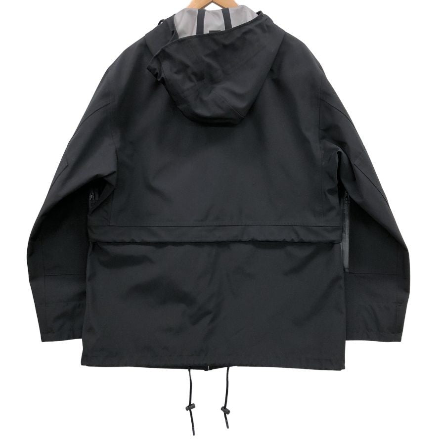 極美品◆セオリー ナイロンフーデッドジャケット ドローコード ブラック サイズM メンズ theory 【AFB56】