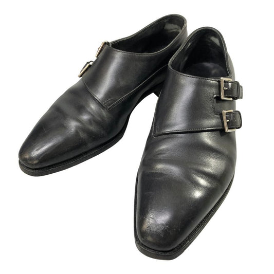 ジョンロブ レザーシューズ チャペル カーフ ダブルモンク 8000ラスト サイズ8.5E ブラック JOHN LOBB CHAPEL ビジネスシューズ 約27.5cm【LA】【中古】