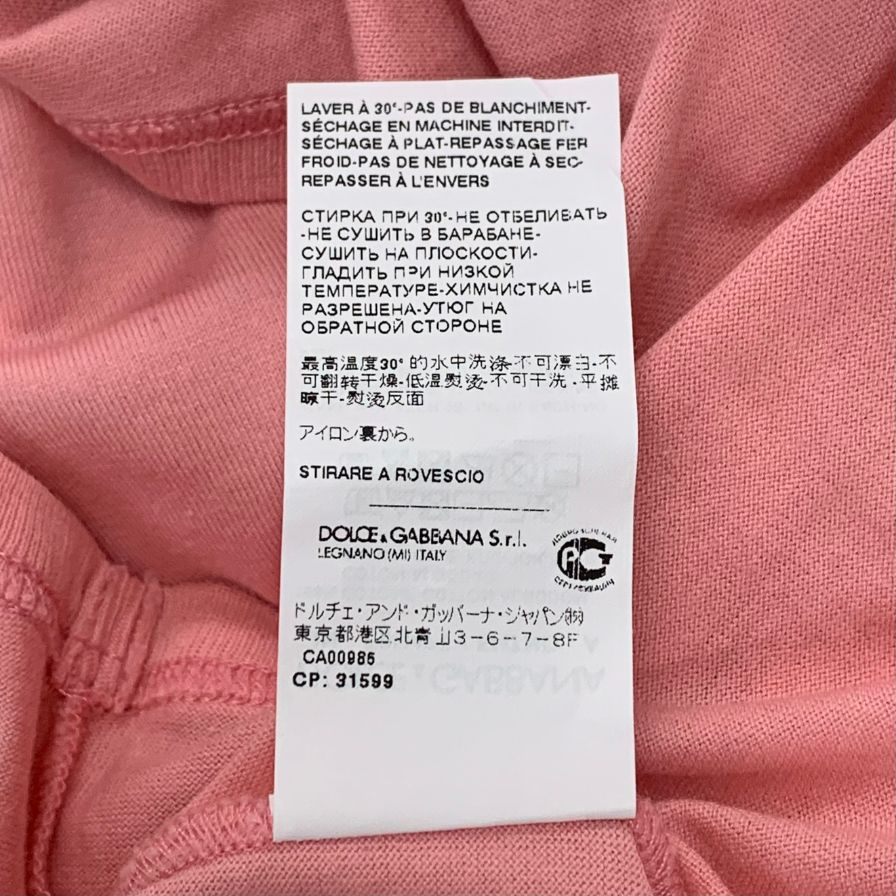 Dolce & Gabbana ノースリーブトップス ピンク 極美品◇ドルチェ&ガッバーナ ノースリーブスウェット プリント