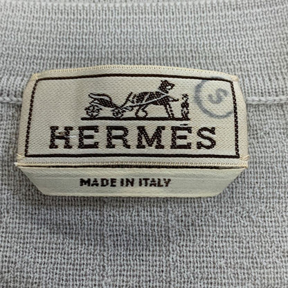 美品◆エルメス ニット ウール ストライプ グレー ソルド品 メンズ サイズS HERMES 【AFB11】