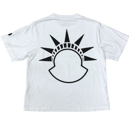 中古◆モンクレール アリシアキーズ Tシャツ バックプリント ユニセックス サイズ2 ホワイト Moncler×Alicia Keys 【AFB38】