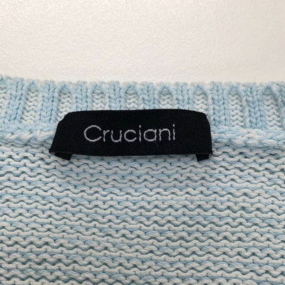 美品◆クルチアーニ クルーネックニット ブルー メンズ サイズ48 cruciani 【AFB21】