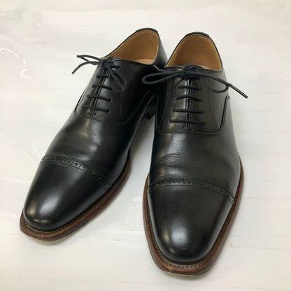 スコッチグレイン パンチドキャップトゥ 内羽根 レザーシューズ  ブラック ラスト746 サイズ25ハーフ SCOTCH GRAIN 約25.5cm【AFD12】