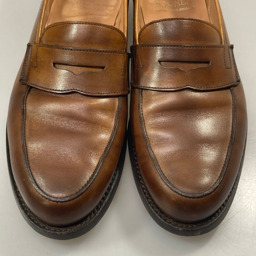 クロケット&ジョーンズ ローファー グランサム2 ペニー コイン カーフ レザー ブラウン メンズ サイズUK7.5E Crockett&Jone ローファー 約26.0cm【LA】【中古】