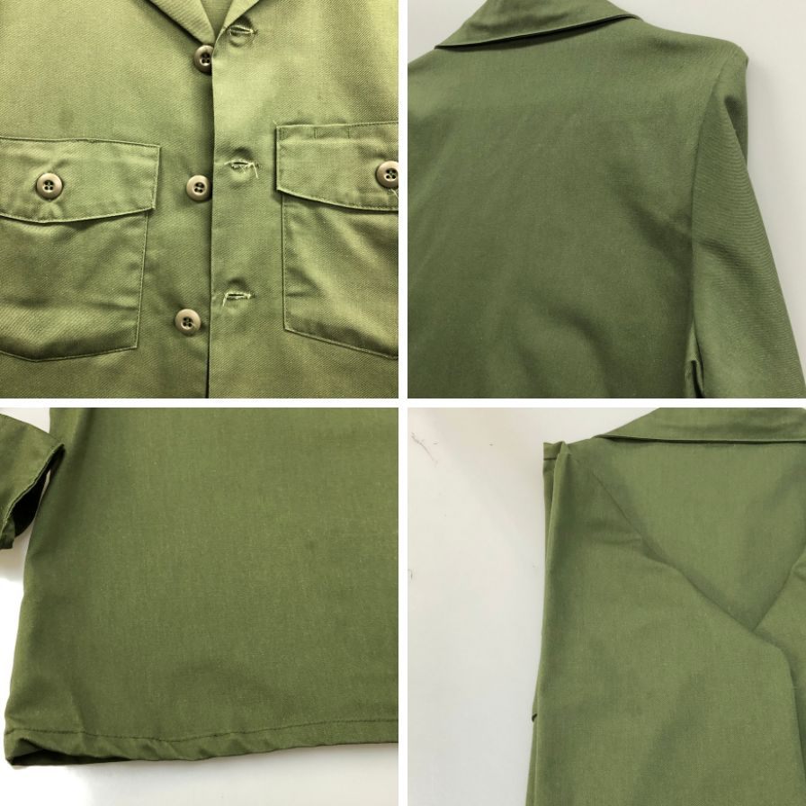 極美品◆アメリカ軍 ユーティリティシャツ OG-507 実物 87年 オリーブグリーン サイズ14.5X33 【AFB16】