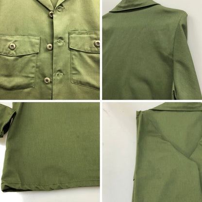極美品◆アメリカ軍 ユーティリティシャツ OG-507 実物 87年 オリーブグリーン サイズ14.5X33 【AFB16】