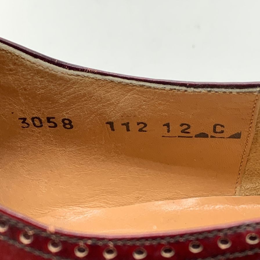 サルヴァトーレフェラガモ レザーシューズ フルブローグ ガラスレザー バーガンディ メンズ サイズ12C Salvatore Ferragamo 約30.0cm【AFC1】