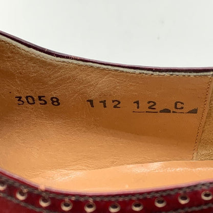 サルヴァトーレフェラガモ レザーシューズ フルブローグ ガラスレザー バーガンディ メンズ サイズ12C Salvatore Ferragamo 約30.0cm【AFC1】