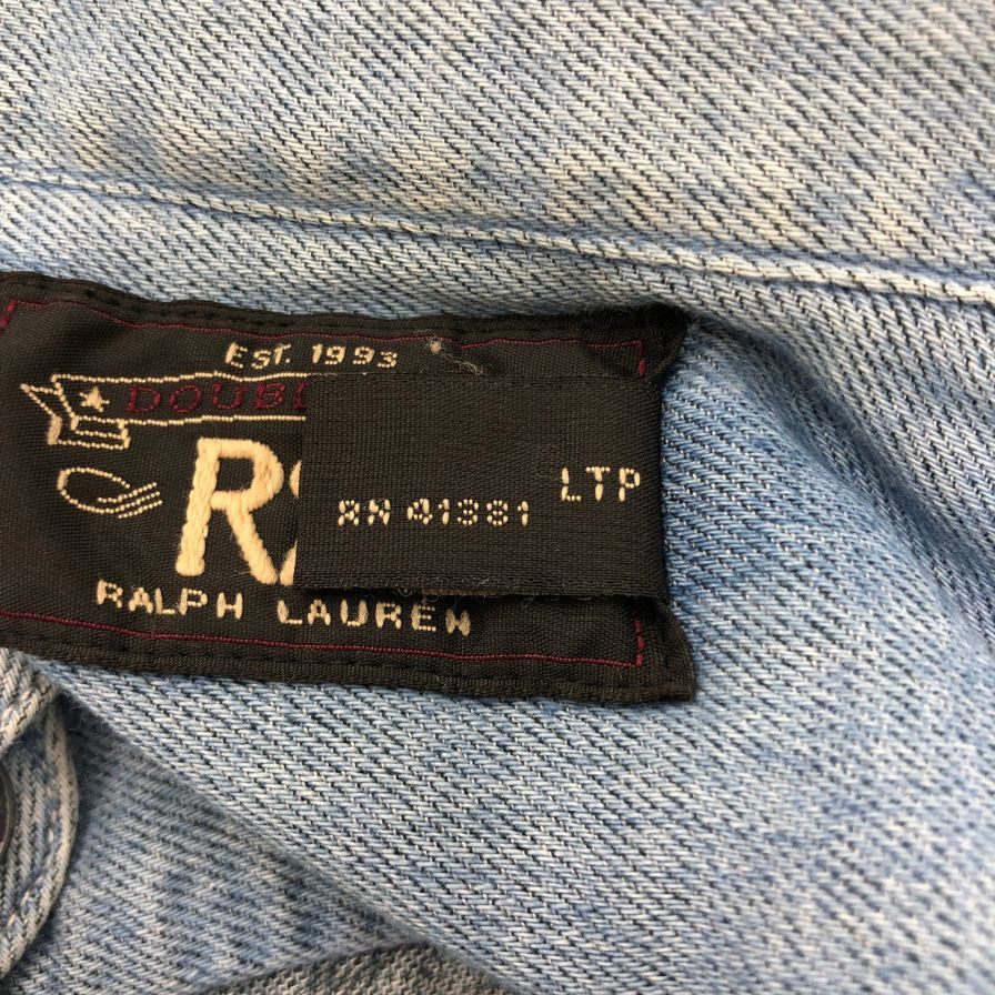 美品◆ダブルアールエル ラルフローレン 90S デニムシャツ ブルー系 メンズ サイズXS RRL RALPH LAUREN 【AFB1】