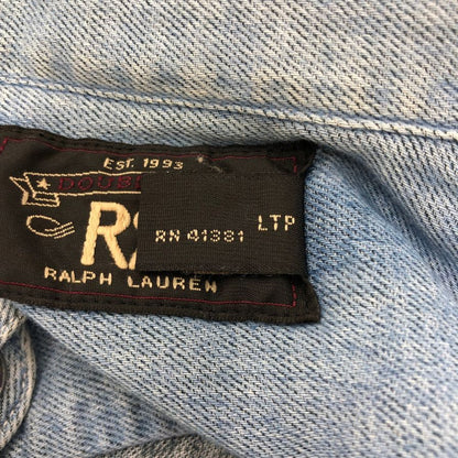 美品◆ダブルアールエル ラルフローレン 90S デニムシャツ ブルー系 メンズ サイズXS RRL RALPH LAUREN 【AFB1】