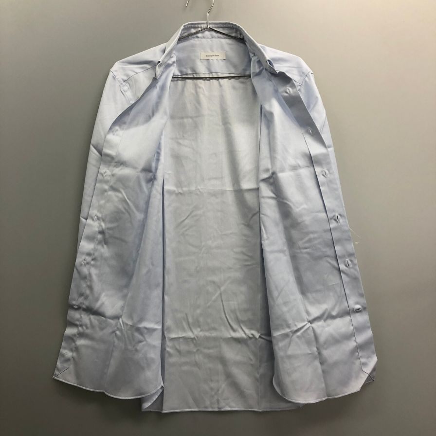 新品同様◆エルメネジルドゼニア 長袖ドレスシャツ ボタンダウン ブルー サイズ39/15.5 メンズ Ermenegildo Zegna 【AFB6】