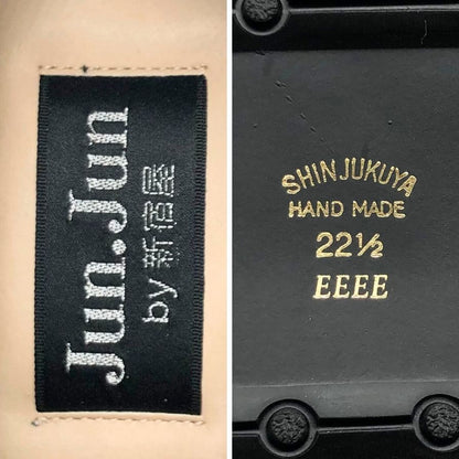 ジュンジュンバイ新宿屋 スニーカー 2210 レザー パープル ブラック ネブラ オデット 切替 レディース サイズ22.5 Jun.Jun by shinjukuya 約22.5cm【7-18】