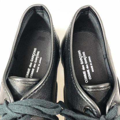 コムデギャルソン レザースニーカー プレーントゥ ブラック レディース サイズ23.0 COMME des GARCONS 約23.0cm【AFC44-2】