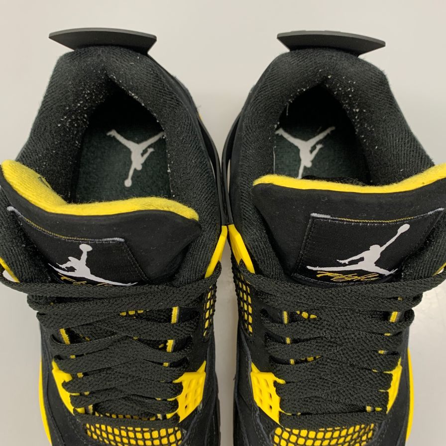 ナイキ エアジョーダン4 レトロ サンダー メンズ ブラック×イエロー サイズ26.5㎝ DH6927-017 NIKE AIR JORDAN 4 RETRO THUNDER 約26.5cm【AFD12】