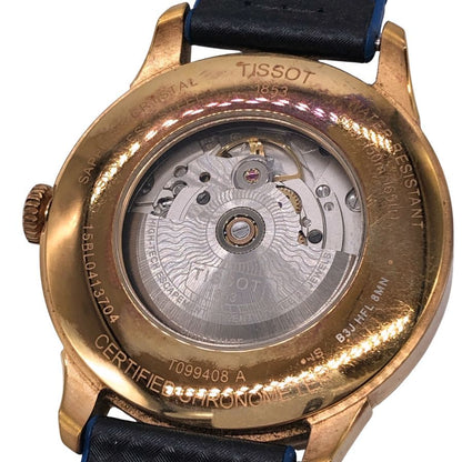 ティソ 腕時計 T099408A 1853 AUTOMATIC デイト 白盤面 枠ゴールド 裏スケルトン ラバーベルト メンズ TISSOT【AFI15】