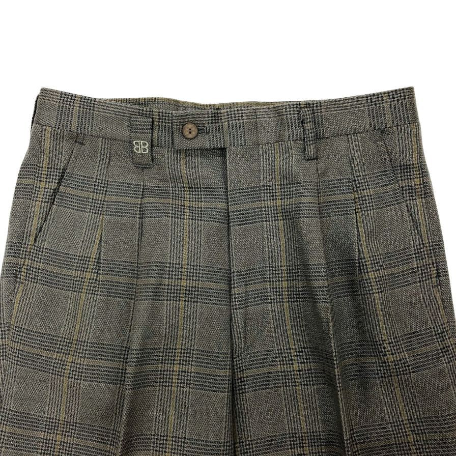 BALENCIAGA〈ツータックチェックスラックス ウール 90s アーカイブ〉 BALENCIAGASPORTS バレンシアガスポーツ チェック柄ツータック