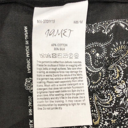 極美品◆ナイスネス ジャメット バンダナ長袖シャツ コットンシルク ブラック系 サイズM NICENESS 【AFB4】