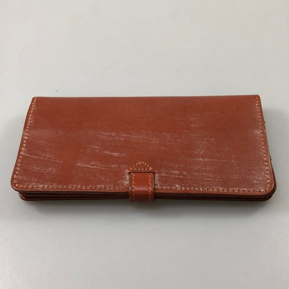 グレンロイヤル 長財布 二つ折り財布 フラップボタン ブライドルレザー 赤茶 ゴールド金具 GLENROYAL【AFI1】