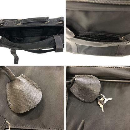 プラダ テスートナイロン 2WAY ガーメントケース ショルダー 三角ロゴプレート ストラップ付 ブラック PRADA【AFE3】
