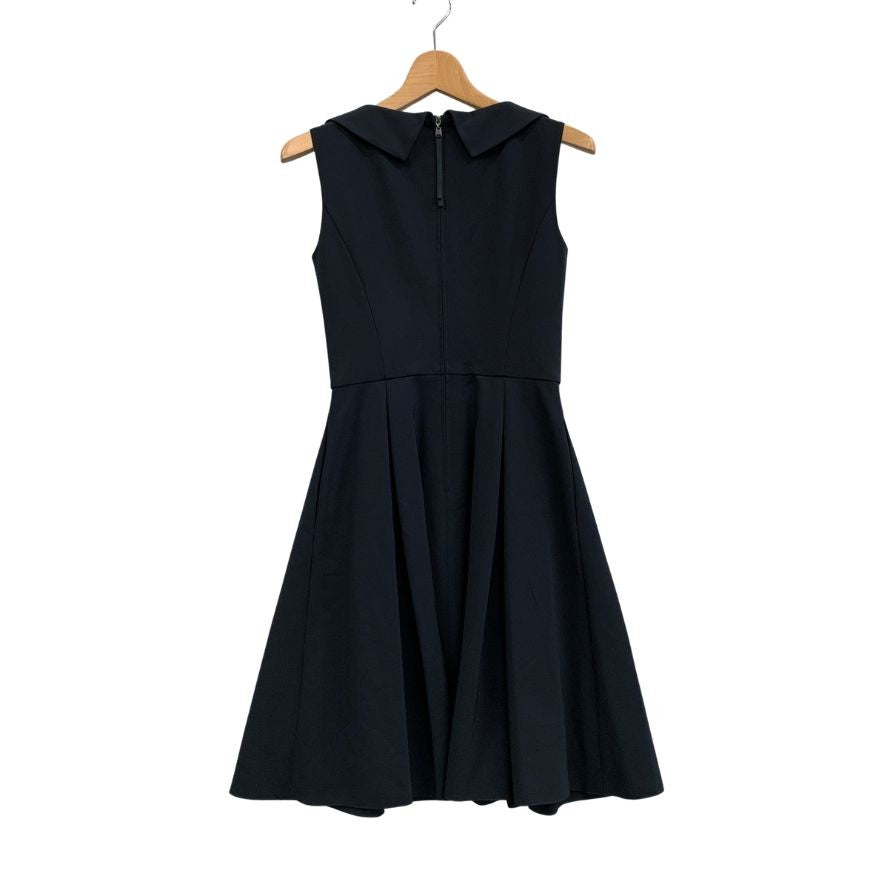 美品◆フォクシーニューヨーク 34061 ラウンドカラー ワンピース ダークネイビー サイズ38 レディース日本製 FOXEY NEW YORK 【AFB13】