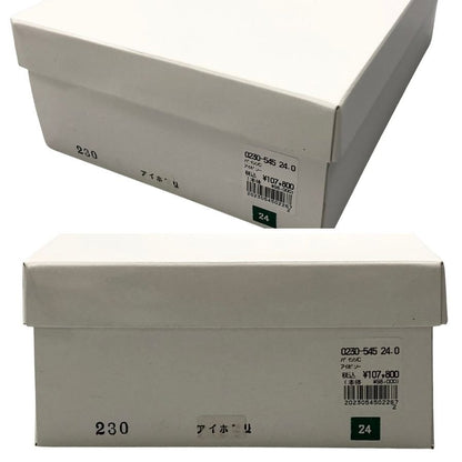 新宿屋 レザースニーカー レザー×パイソン 0230-545 ホワイト 24.0cm レディース shinjukuya 約24.0cm【7-6】
