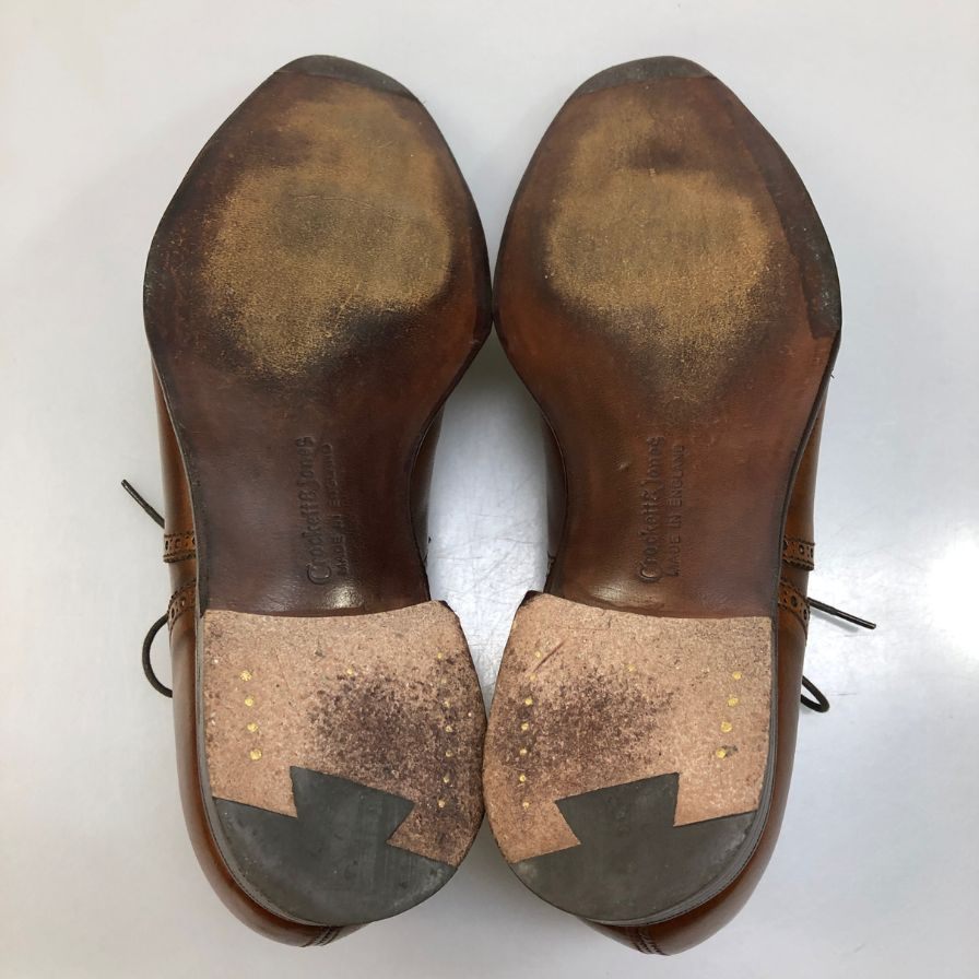 クロケット&ジョーンズ ウェルベック2 セミブローグ カーフ ブラウン サイズ6 CROCKETT&JONES ビジネスシューズ 約24.5cm【LA】【中古】