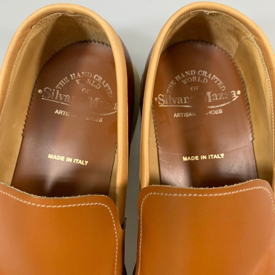 シルバノマッツァ スリッポン 0247 ソフネット ラバーソール メンズ ブラウン サイズ41.5  Silvano Mazza 約26.5cm【AFC41】