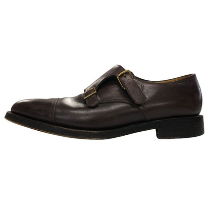 ジョンロブ ウィリアム ダブルモンク グレインレザー ブラウン UK8.5E メンズ JOHN LOBB 約27.0cm【PTM1】