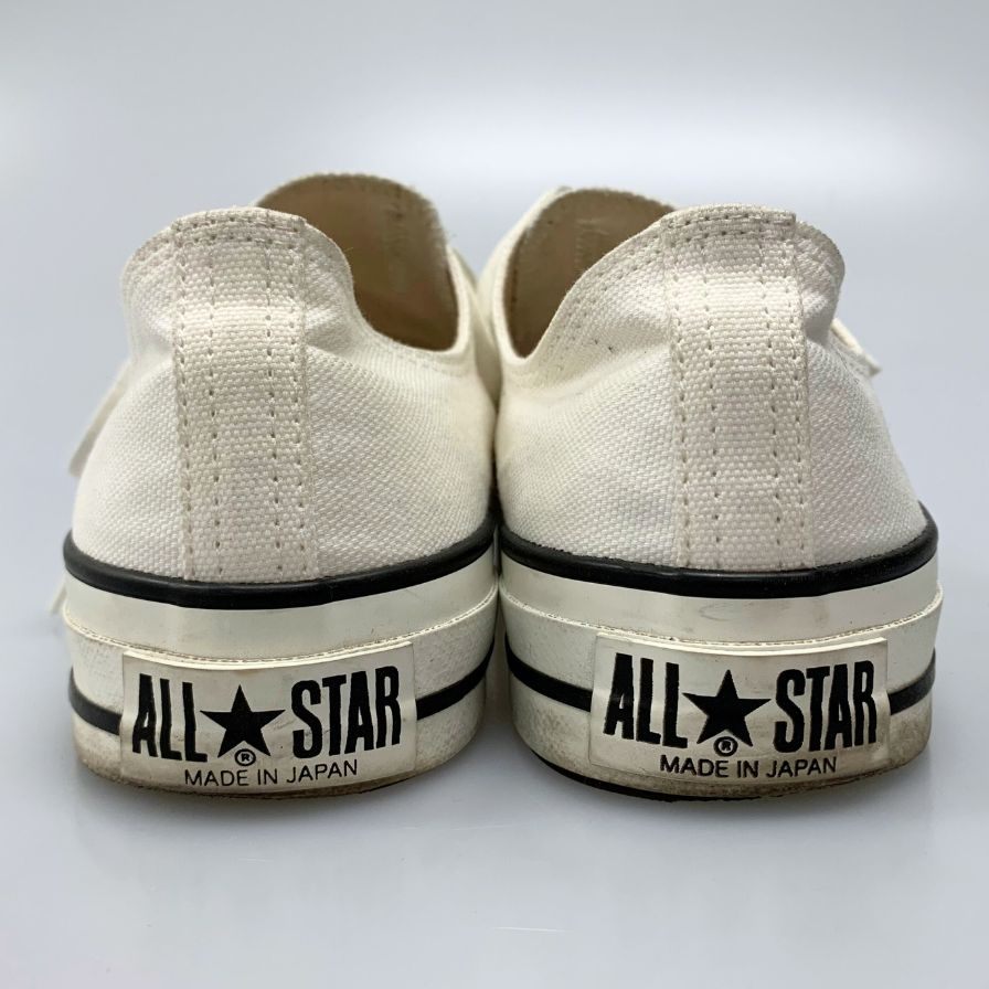 コンバース オールスター メイドイン ジャパン ローカット スニーカー メンズサイズ 9 ホワイト CONVERSE 約27.5cm【AFC45】