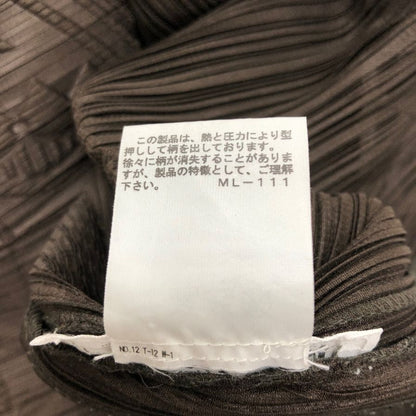 極美品◆プリーツプリーズ ノースリーブワンピース エンボス柄 ブラウン サイズ3 PP21-JT615 PLEATS PLEASE ISSEY MIYAKE 【AFB10】