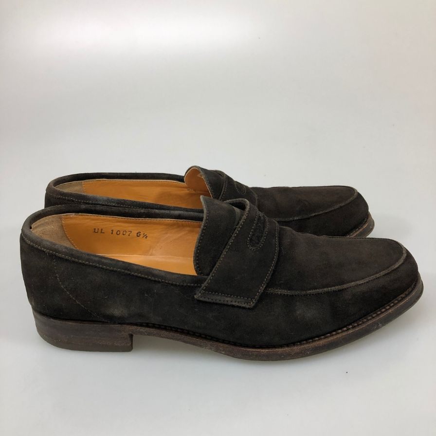 ユナイテッドアローズ コインローファー スエード ブラウン サイズ6.5 メンズ  UNITED ARROWS 約24.5cm【AFC9】