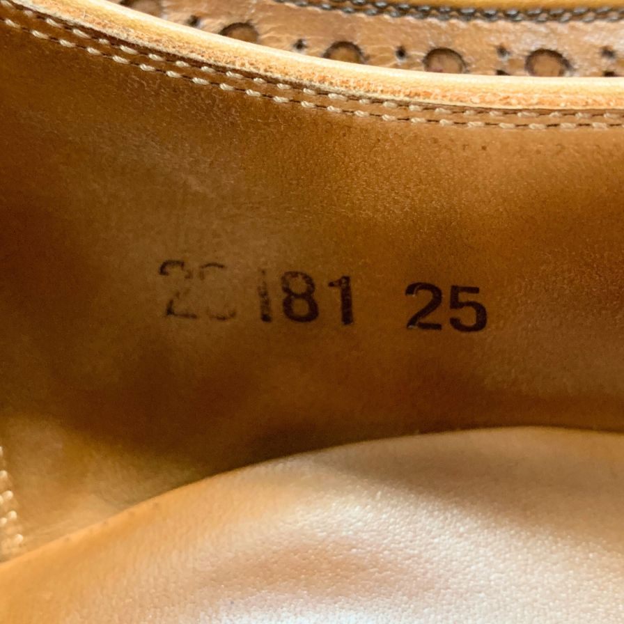 スコッチグレイン レザーシューズ 20181 セミブローグ ブラウン サイズ25  SCOTCH GRAIN ビジネスシューズ 約25.0cm【LA】【中古】