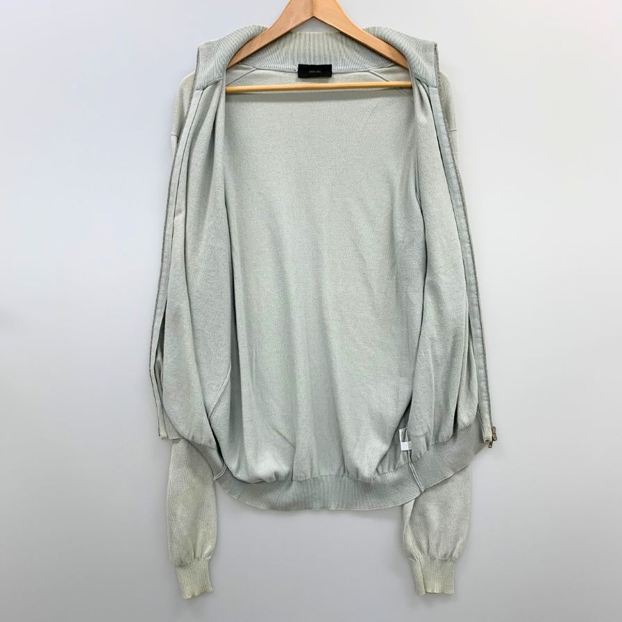 中古◆ザノーネ ニット クルーネック 毛100％ メンズ グリーン系 サイズ48 ZANONE 【AFB28】