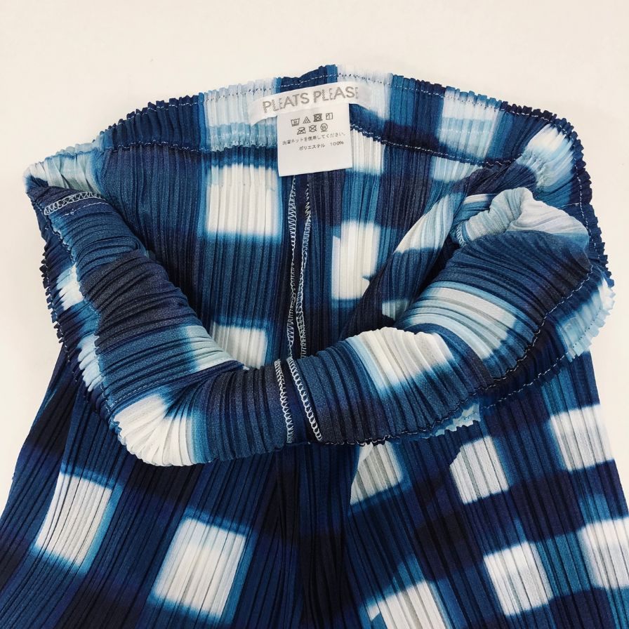 プリーツプリーズ イッセイミヤケ PP11-JF744 チェック パンツ ブルー系 サイズ4 PLEATS PLEASE 【AFB10】