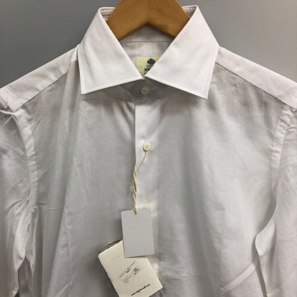 中古◆ルイジボレッリ ナポリ ドレスシャツ 長袖 コットン フォーマル スーツ ホワイト メンズ サイズ 14 1/2-37 LUIGI BORRELLI NAPOLI 【AFB7】