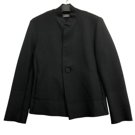中古◆イッセイミヤケ 一つボタンショートジャケット IM81KD033 レディース サイズ2 ブラック ISSEY MIYAKE 【AFB33】
