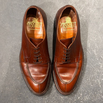 クロケット&ジョーンズ レザーシューズ  SUBS サセックス Uチップ カーフ ブラウン サイズUK7E メンズ CROCKETT&JONES ビジネスシューズ 約25.5cm【LA】【中古】