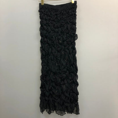 イッセイミヤケ ホワイトレーベル シアープリーツ ロングスカート レディース サイズ2 ブラック ISSEY MIYAKE WHITE LABEL【AFB45】