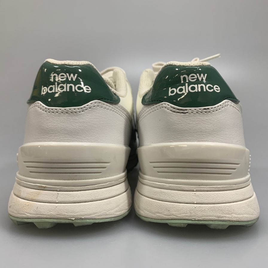 ニューバランス ゴルフシューズ ローカット 574 v3 SL スパイクレス レザー ホワイト グリーン レディース サイズ24cm New Balance【AFC42】【中古】