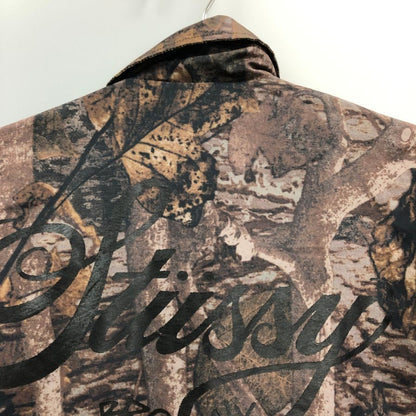 美品◆ステューシー リアルツリー柄 コーチジャケット ブラウン サイズM メンズ Stüssy Realtree 【AFB42】