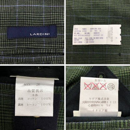 美品◆ラルディーニ テーラードジャケット 段返り3B グリーン メンズ サイズ46 LARDINI 【AFB26】