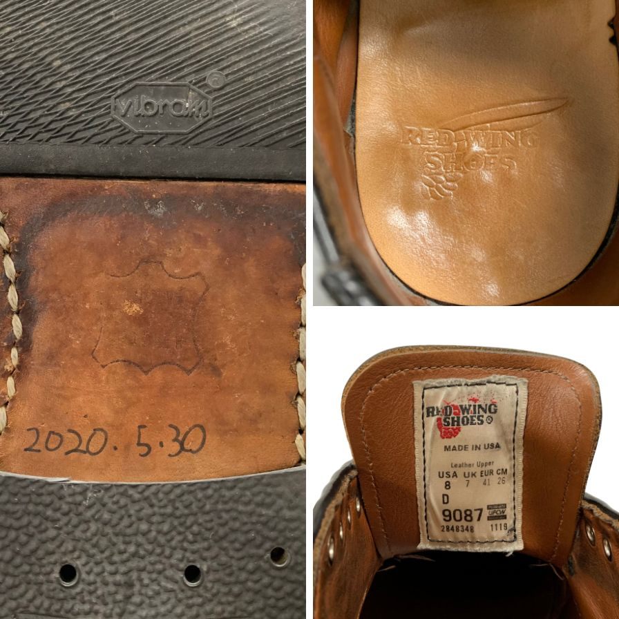 レッドウィング オックスフォード ミルワン ブルーチャー 9087 メンズサイズ UK7 ブラック RED WING 約25.5cm【AFC40】