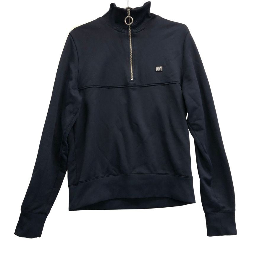 中古◆アミパリス トップス ハーフジップ トラックジャケット ワンポイント  サイズM メンズ ネイビーAMI 【AFB10】